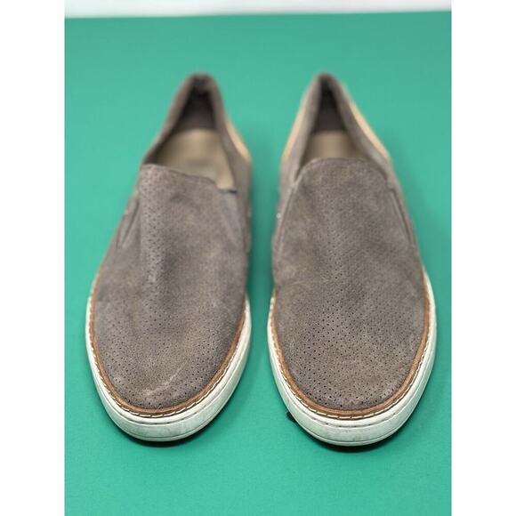 UGG Adley Perf Slip-On Sneaker Suede Women’s 10 Perforated Leather Upper Taupe - Picture 3 of 5